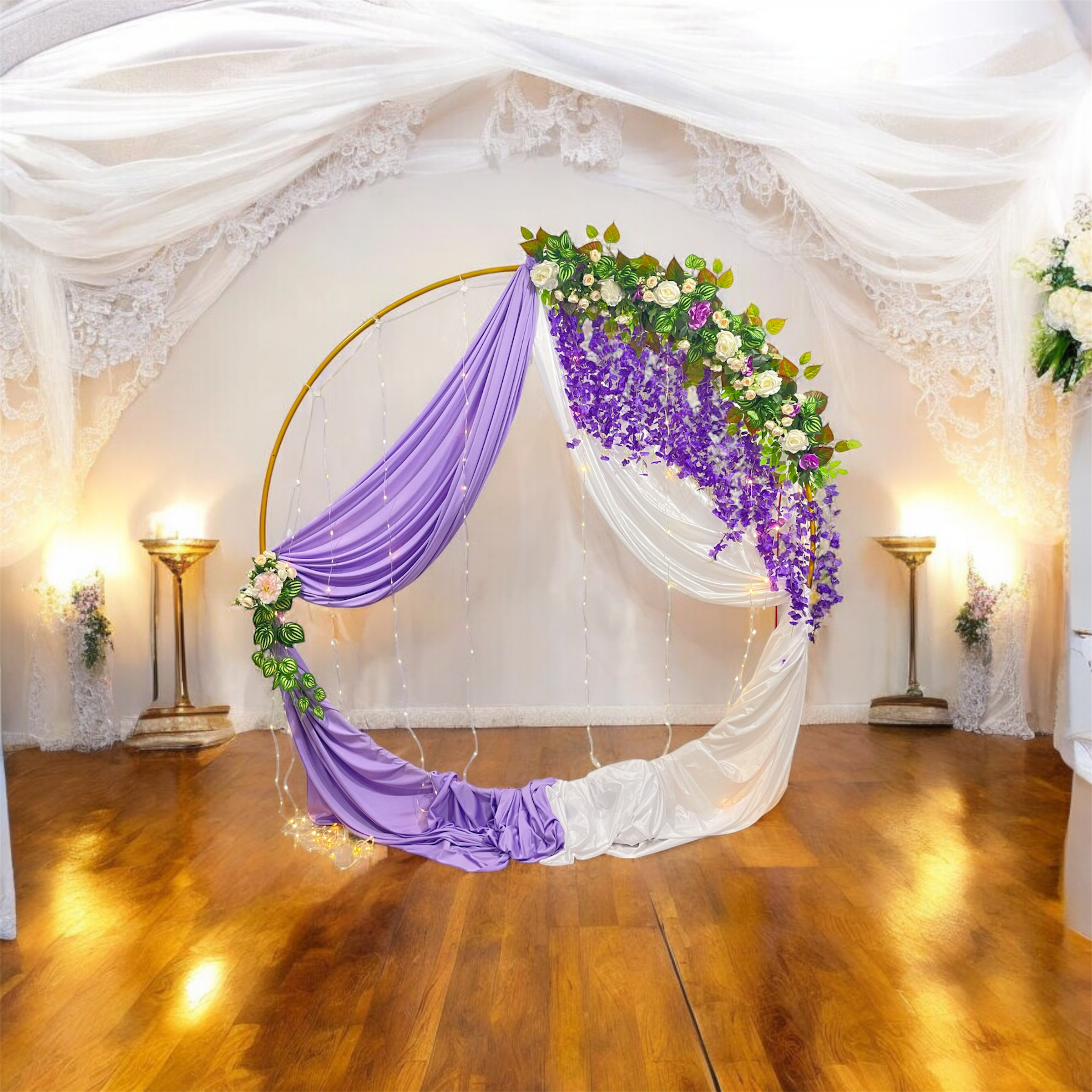 Decoración con mampara para XV años